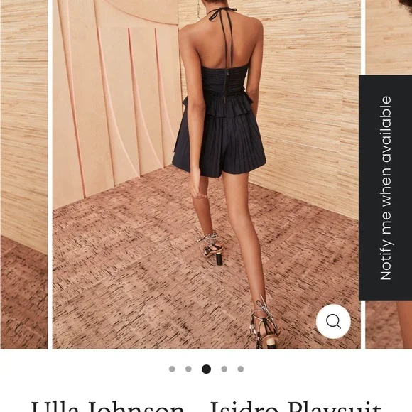 Ulla Johnson Black Strapless Pleated Mini Playsuit - Picture 2 of 8